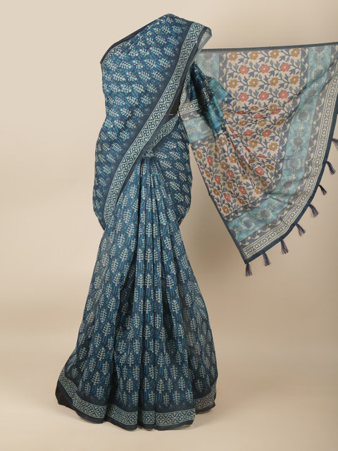 

Pothys Blue Printed Saree