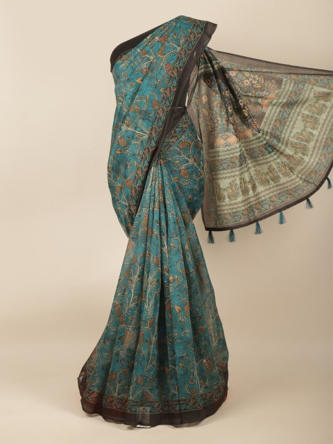 

Pothys Green & Orange Ethnic Motifs Saree