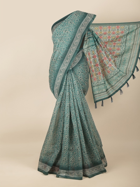 

Pothys Green Printed Saree