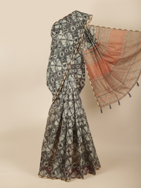 

Pothys Grey Bandhani Saree