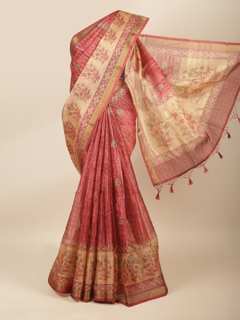 

Pothys Pink & Cream-Coloured Floral Saree