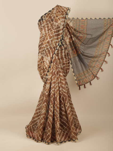 

Pothys Brown Printed Saree