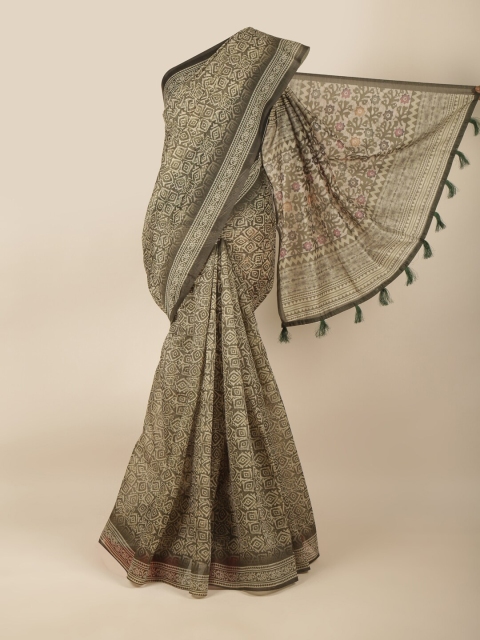 

Pothys Green Printed Saree