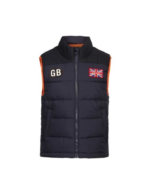 

HACKETT LONDON Boys Navy Blue Geometric Lightweight Longline Sporty Jacket