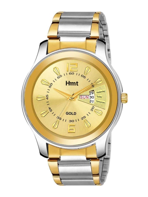 

HAMT Men Gold-Toned Dial & Silver Toned Bracelet Style Straps Analogue Watch HT-GR006-GLD-SLV