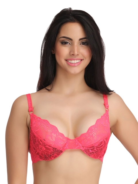 

Clovia Pink Half-Coverage Bra BR0397P1440B