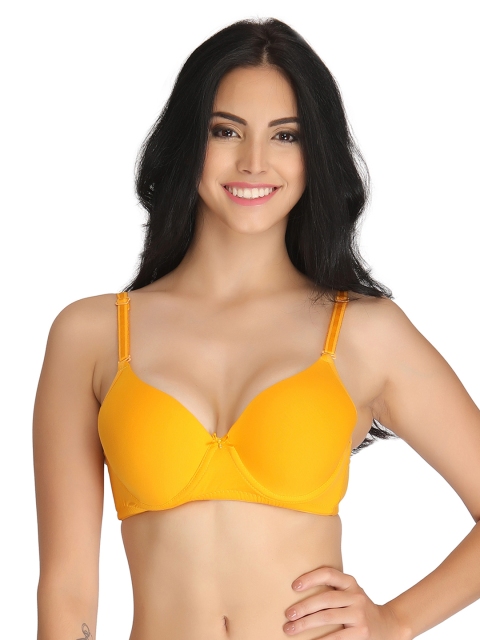 

Clovia Yellow Medium-Coverage T-shirt Bra BR0185Q17