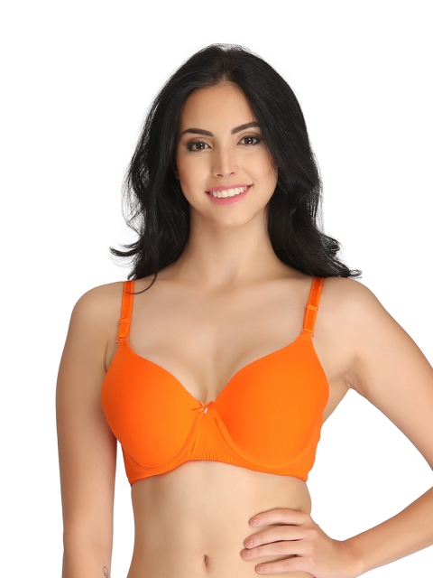 

Clovia Orange Medium-Coverage T-shirt Bra BR0711P16