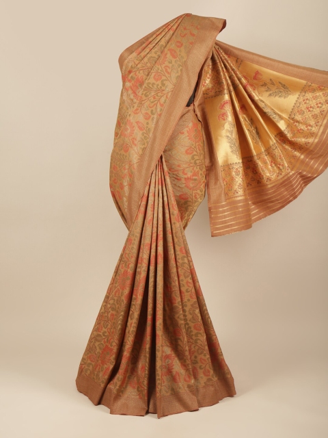 

Pothys Brown & Red Ethnic Motifs Zari Jute Silk Saree