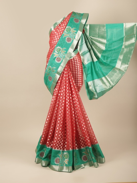 

Pothys Red & Green Woven Design Zari Saree