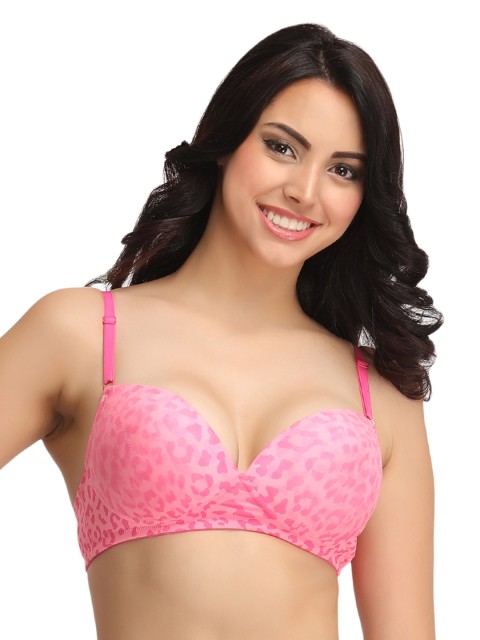 

Clovia Pink Printed Medium-Coverage Bra BR0748P2240C