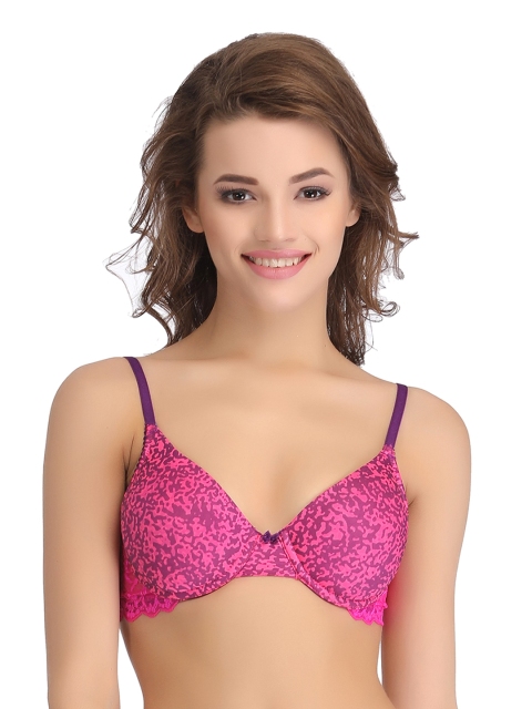 

Clovia Pink Printed T-shirt Bra BR0791P14