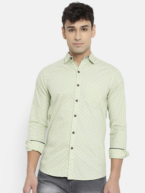 

V2 Value & Variety Men Green Printed Regular Fit Cotton Casual Shirt