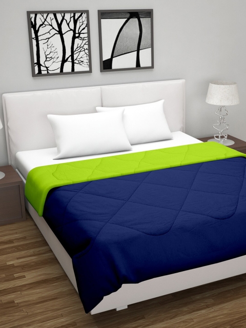 

Divine Casa Green & Navy Blue Solid Mild Winter 150 GSM Double Bed Comforter