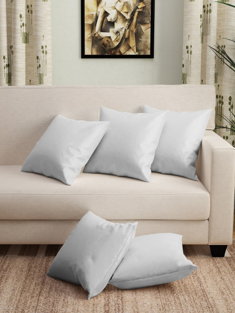 

Story@home White Set of 5 Square 200 GSM Cushion Covers