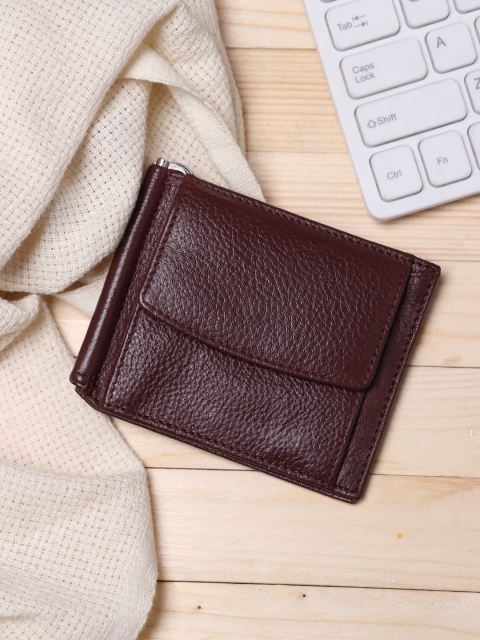 

Teakwood Leathers Men Brown Solid Leather Money Clip