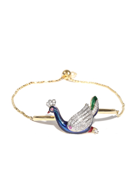 

Zaveri Pearls Blue Gold-Plated CZ Stone-Studded Bracelet
