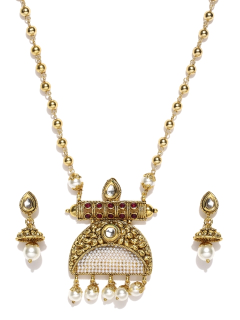 

Zaveri Pearls Gold-Plated Beaded Jewellery Set