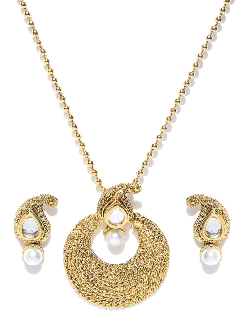 

Zaveri Pearls Gold-Toned Stone-Studded Jewellery Set