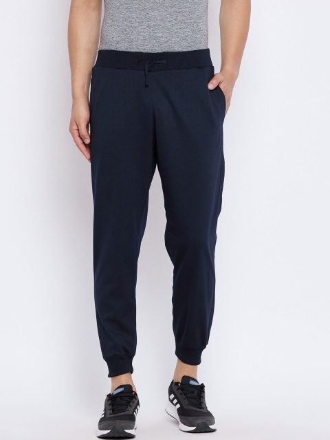 

FRENCH FLEXIOUS Men Navy Blue Solid Relaxed Fit Gathered Jogger