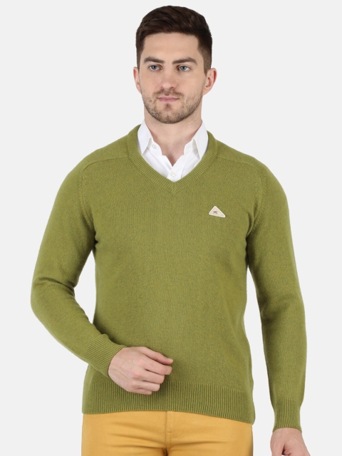 

Monte Carlo Men Green Wool Solid Pullover