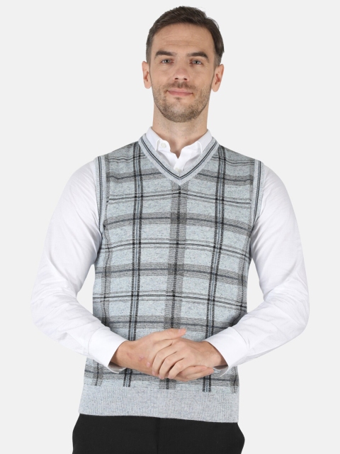 

Monte Carlo Men Blue & Black Checked Sweater Vest