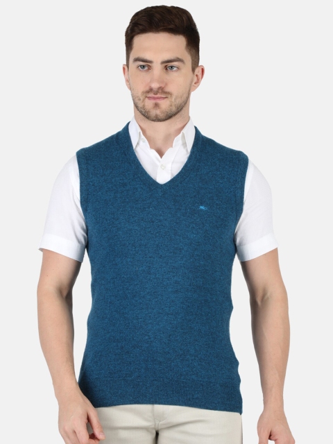 

Monte Carlo Men Blue Wool Sweater Vest