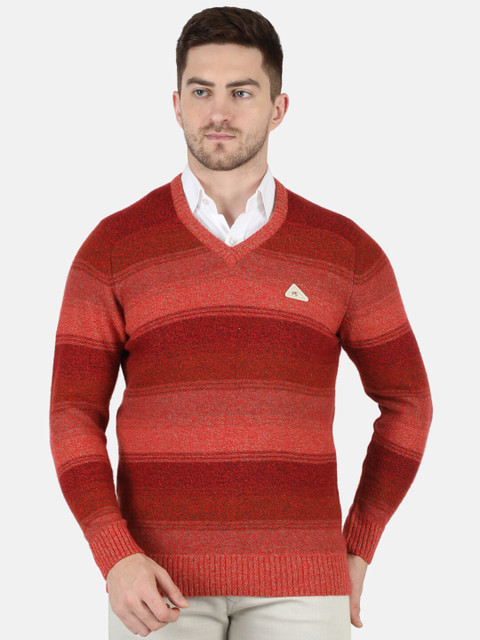 

Monte Carlo Men Red Colourblocked Wool Pullover
