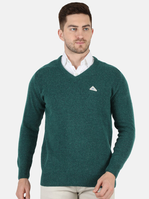 

Monte Carlo Men Green Solid Wool Pullover