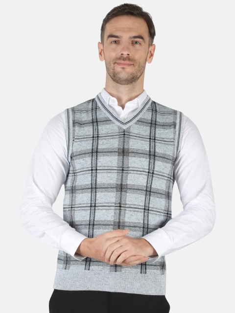 

Monte Carlo Men Blue & Black Checked Sweater Vest