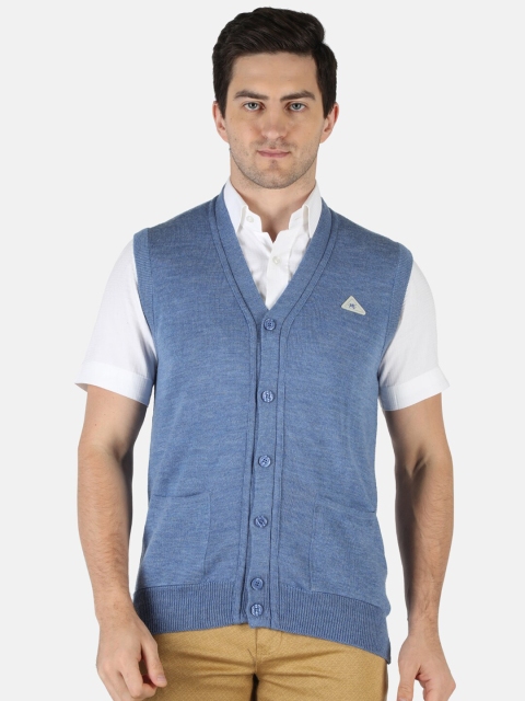 

Monte Carlo Men Blue Pure Wool Solid Cardigan