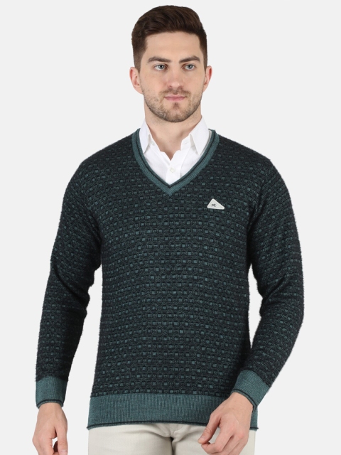 

Monte Carlo Men Woollen Black & Green Pullover