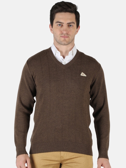 

Monte Carlo Men Woollen Brown Striped Pullover