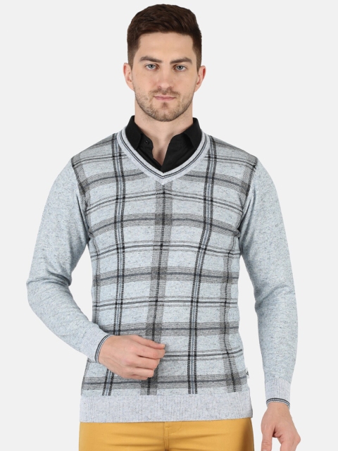 

Monte Carlo Men Blue & Black Checked Pullover