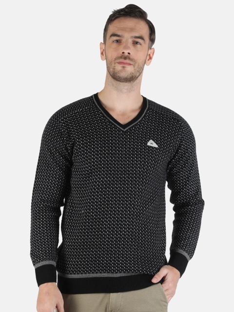 

Monte Carlo Men Navy Blue & Grey Printed Pullover