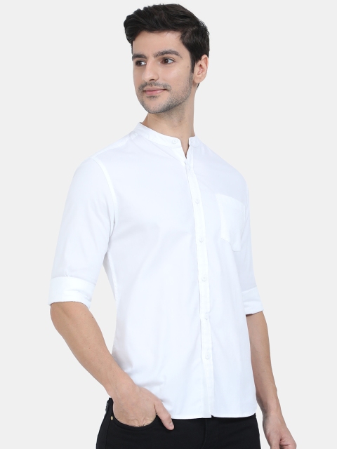 

HERE&NOW Men White Slim Fit Cotton Casual Shirt