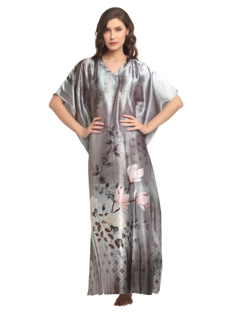 

Claura Grey Printed Kaftan Maxi Nightdress