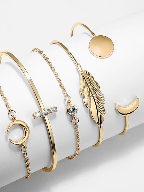 

KACY Women Set Of 5 Gold-Toned Cuff Bracelet