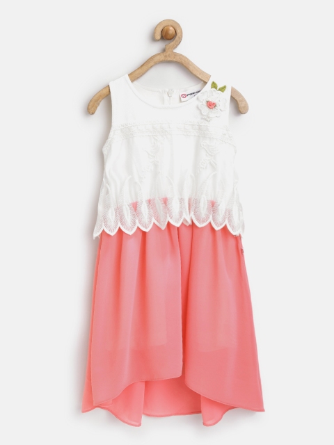 

Peppermint Girls Off-White Layered Fit & Flare Dress