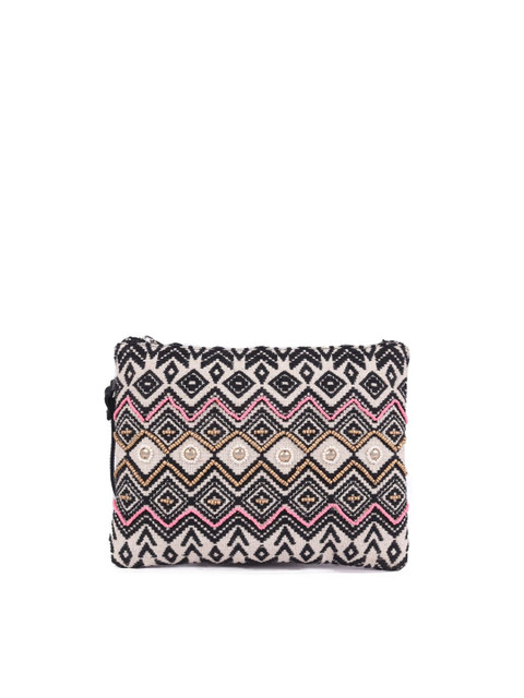 

ASTRID Black Embellished Zip Around Wallet
