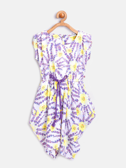

Peppermint Girls Lavender Floral Print Tailored Dress