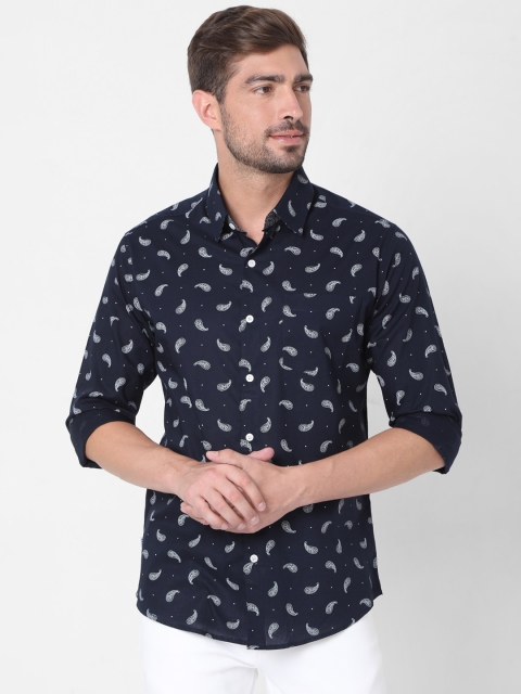 

Mufti Men Navy Blue Slim Fit Printed Casual Shirt