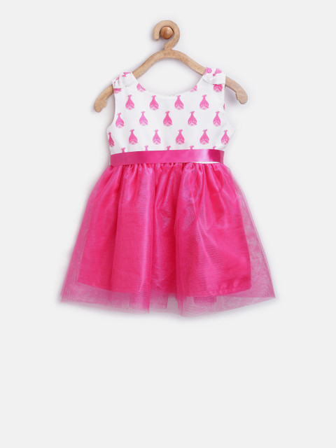 

Peppermint Girls Off-White Printed Fit & Flare Dress