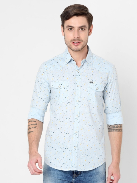 

Mufti Men Blue Slim Fit Printed Casual Shirt