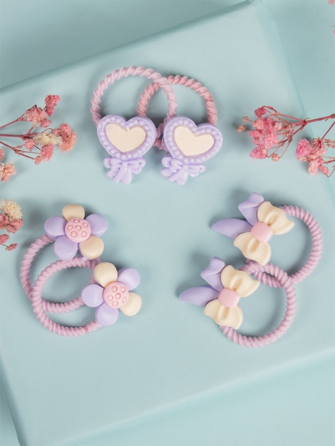 

Arendelle Girls Set Of 3 Pairs Purple & Pink Set of 3 Ponytail Holders