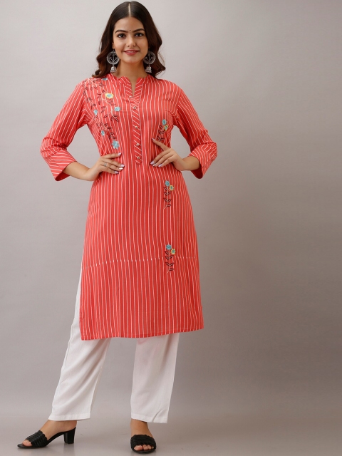 

KALINI Women Red & White Printed Kurta with Trouser