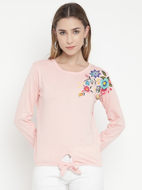 

V2 Value & Variety Peach-Coloured Floral Top