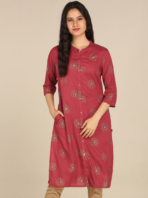 

Karigari Women Red Ethnic Motifs Kurta