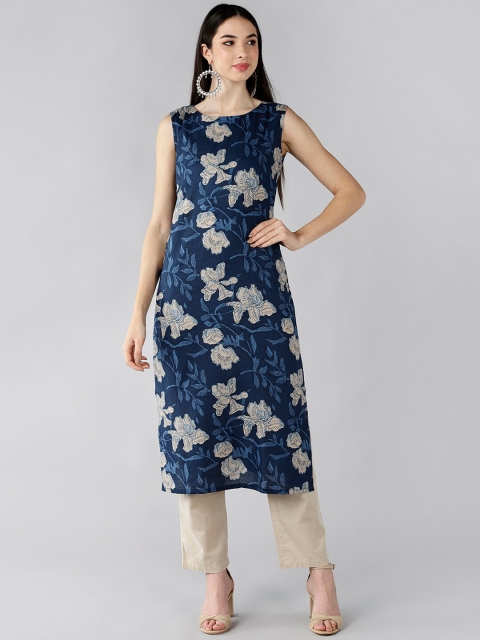 

AHIKA Women Blue Ethnic Motifs Printed Kurta