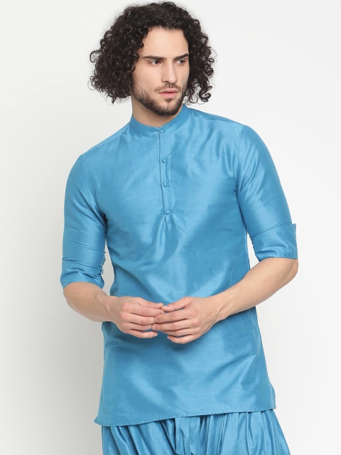 

Abhishti Men Blue Banarasi Short Kurta